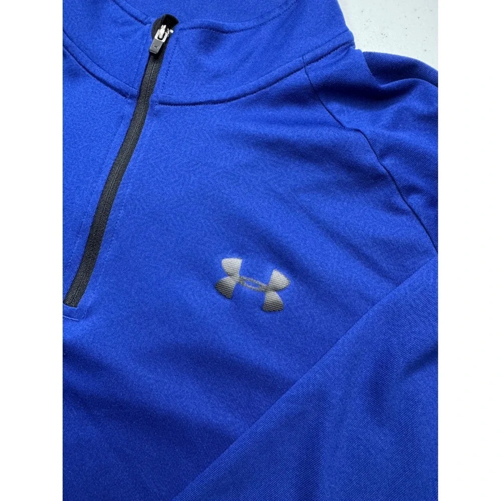 Under Armour Mens‎ HeatGear 1/4 Zip Pullover Royal Blue Loose Fit Training Top L